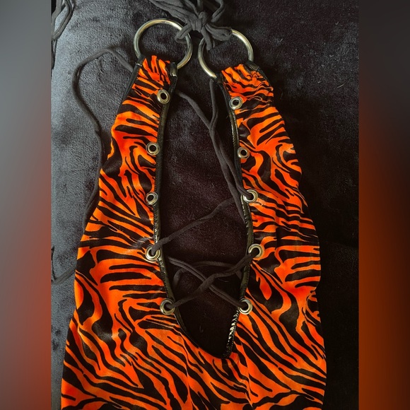 Toxic Vision Vibrant Orange and Black Tiger Print Bodysuit - Picture 5 of 5